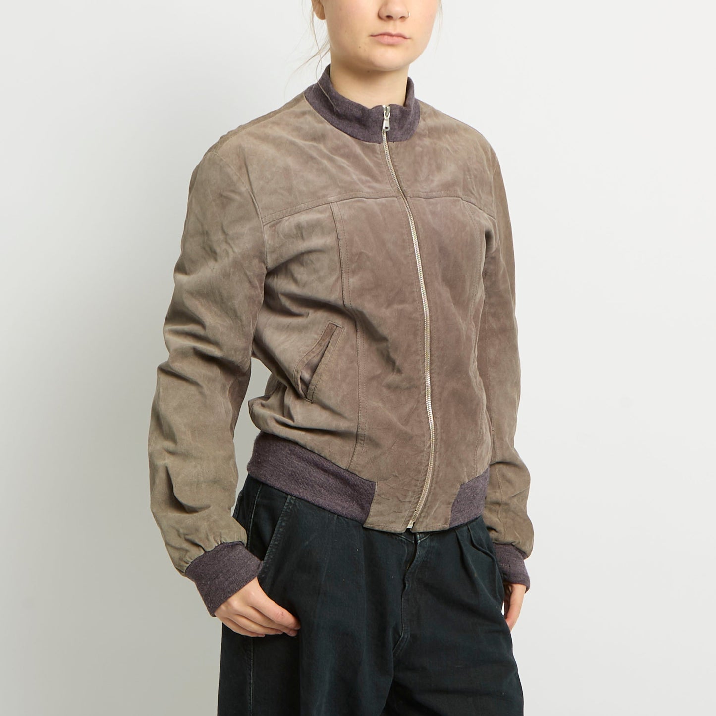 Suede Bomber Jacket - UK 14