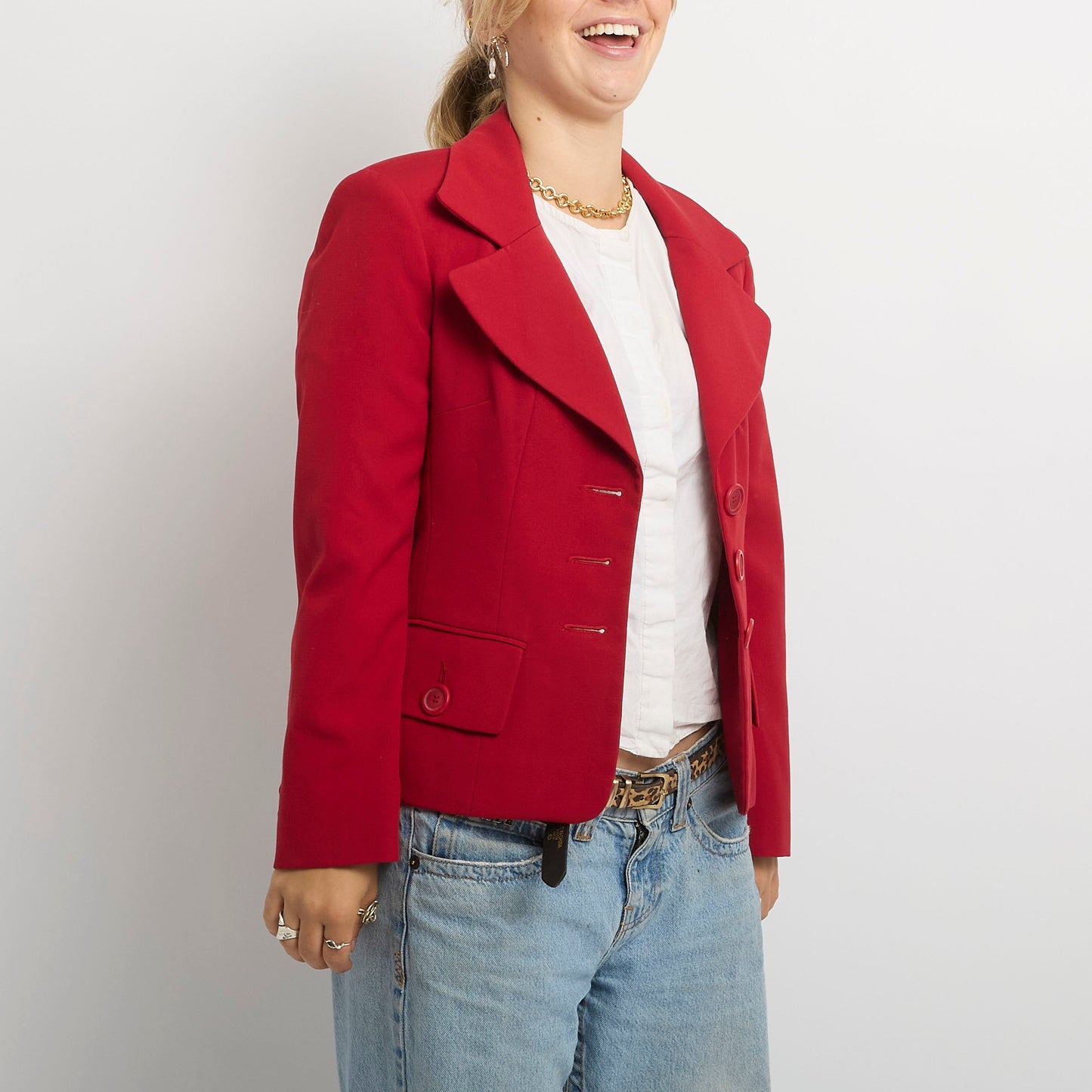 Sportstaff Red Tailored Multi Button Blazer- UK14