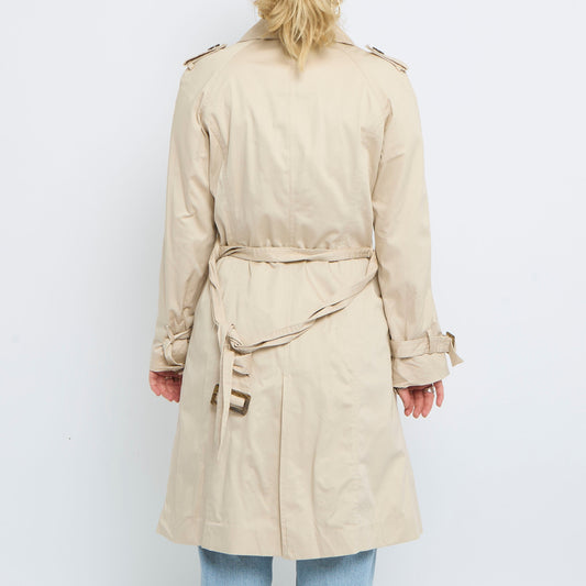 Longline Belted  Buttoned Trench Coat - S