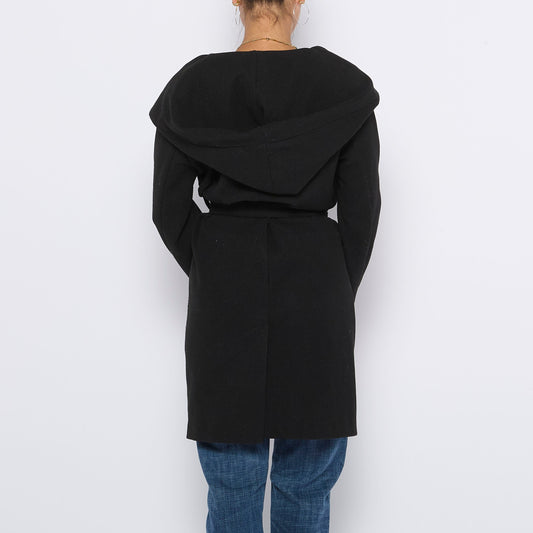 Zara Wool Mix Shawl Collar Belted Coat - S