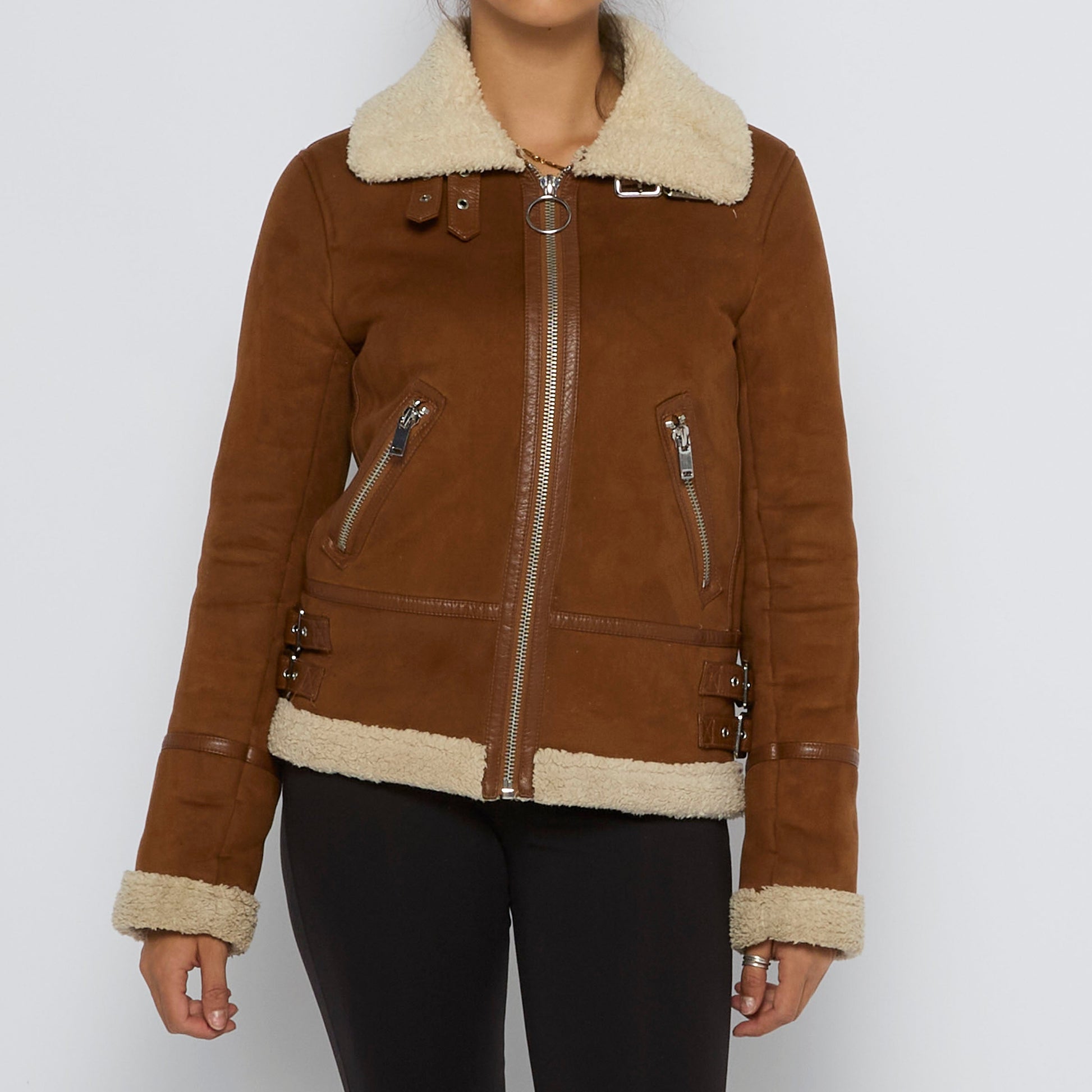 Fur Lined Full Zip Jacket - S