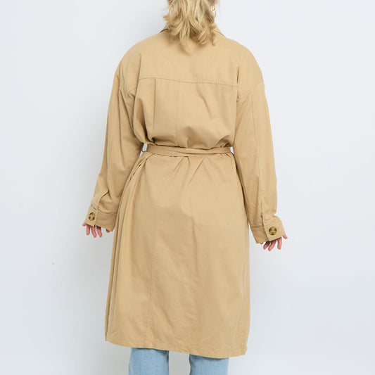 Belt  Buttoned Trench Coat - XL