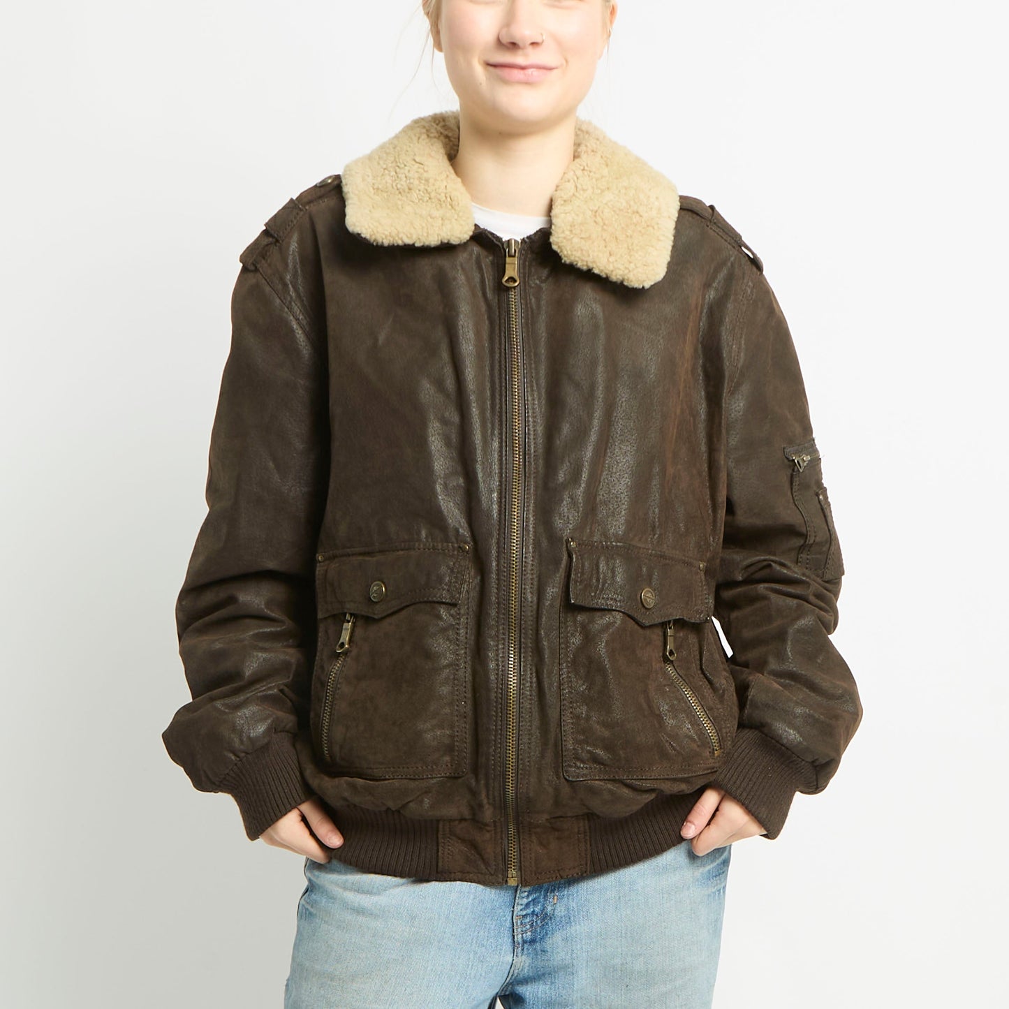 Aviator Jacket With Arm Pocket - XL