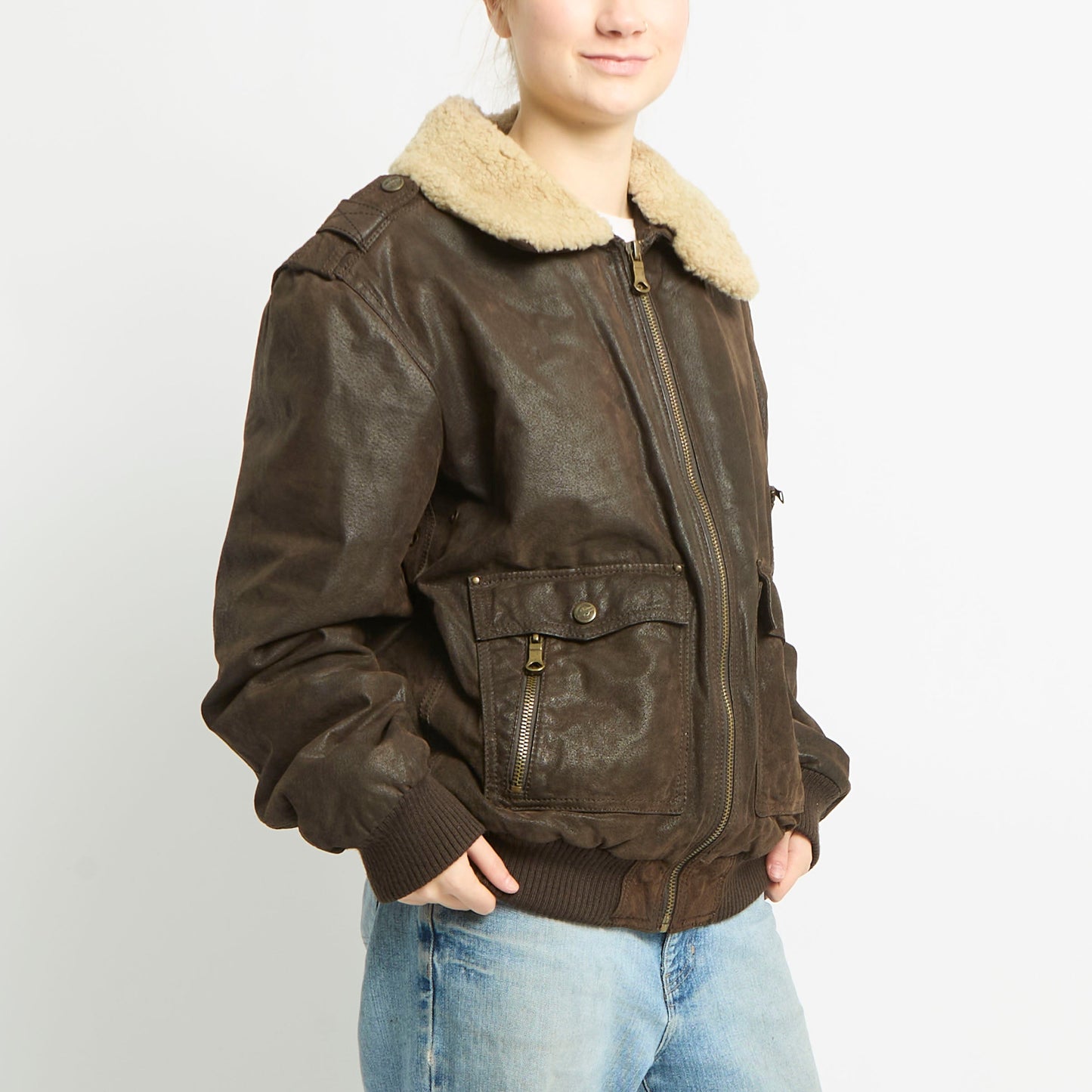 Aviator Jacket With Arm Pocket - XL