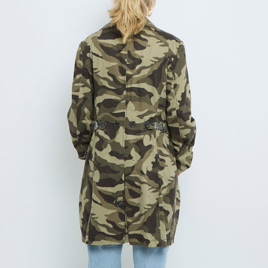 Camo Trench Coat with Belt  - XL