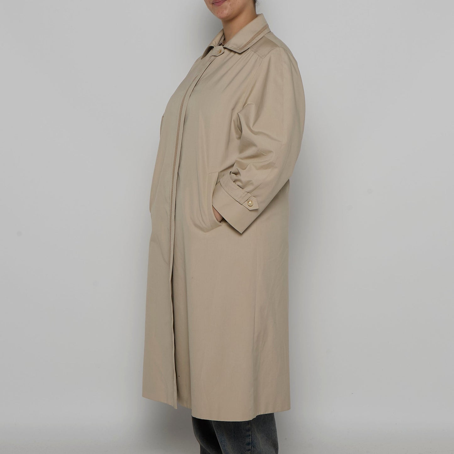 Zip Front Long Trench Coat - XXL