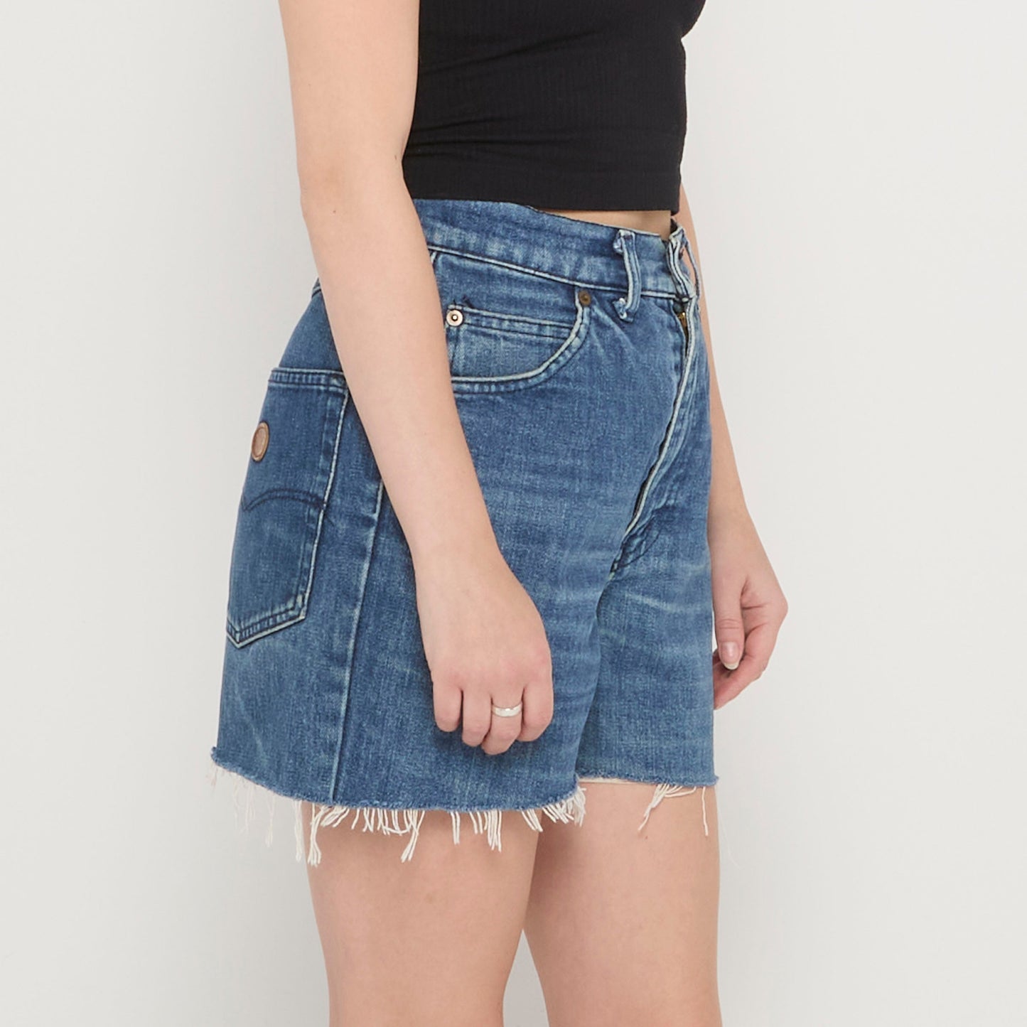 Valentino Denim Frayed Hem Shorts - UK 10