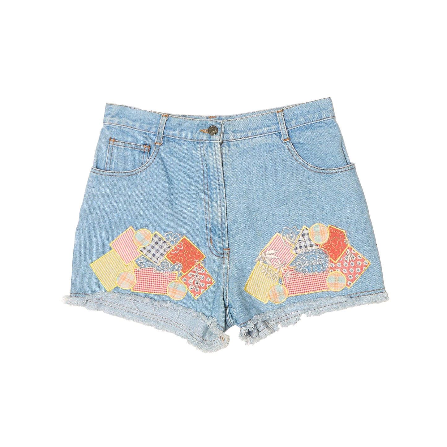 Tag Embroidered Denim Shorts - UK 10