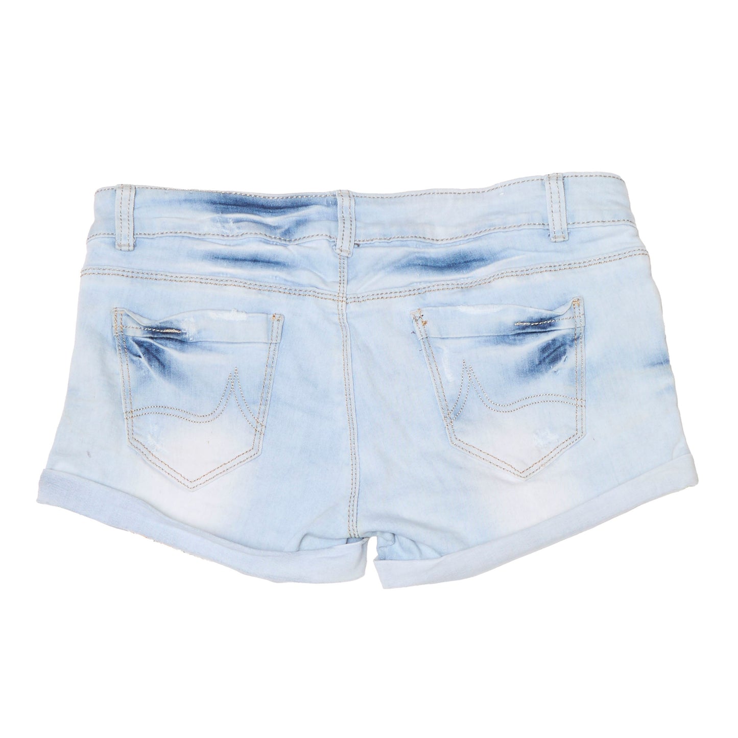 Washed Denim Short Shorts - UK 10