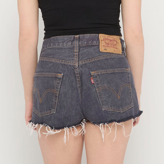 Levis Black Frayed Hem Shorts - UK 10