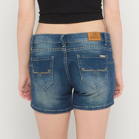 Denim Low Waist Shorts - UK 12