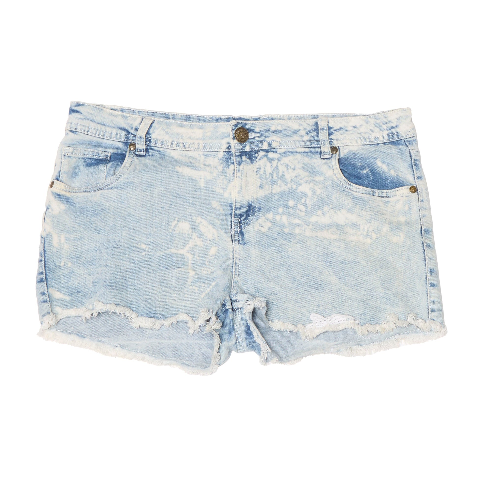 Bleached Denim Shorts - 12