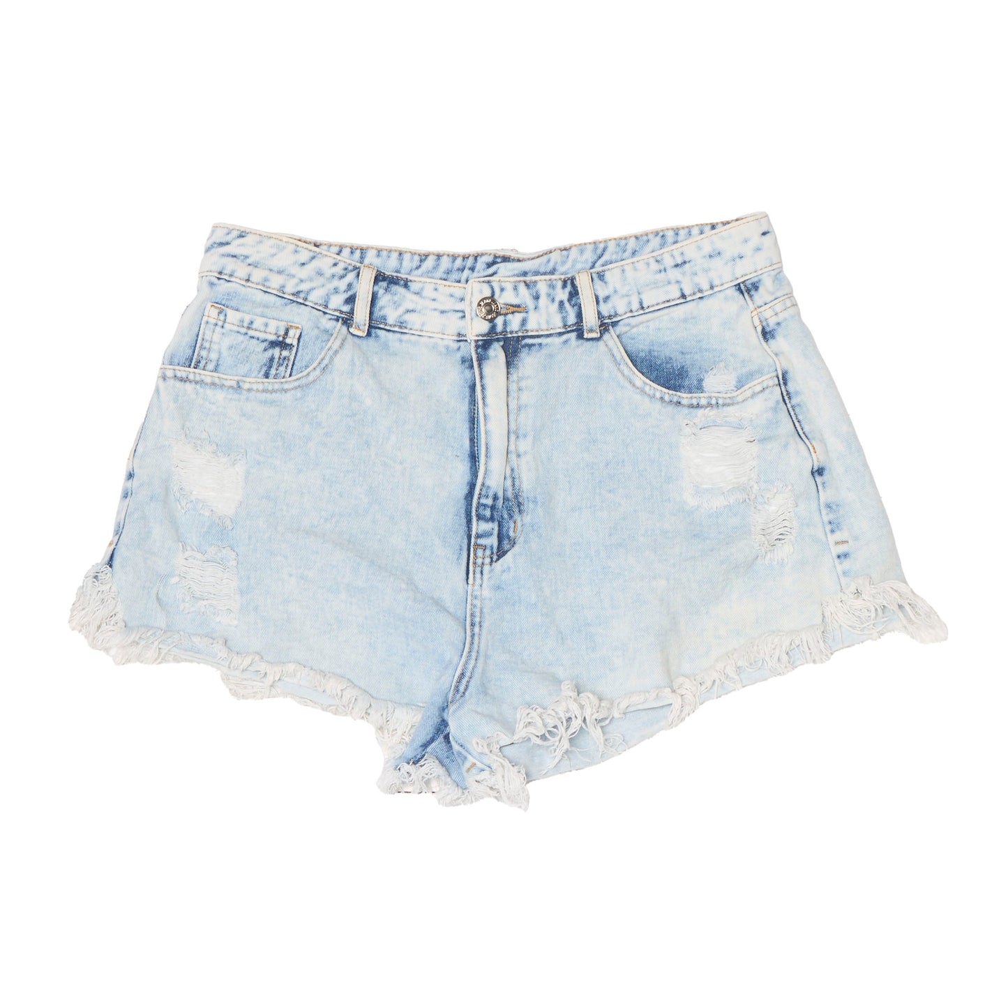 Washed Denim Shorts - 12