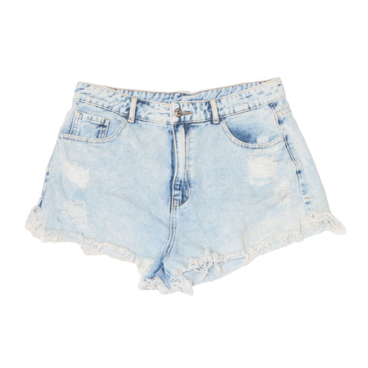 Washed Denim Shorts - 12