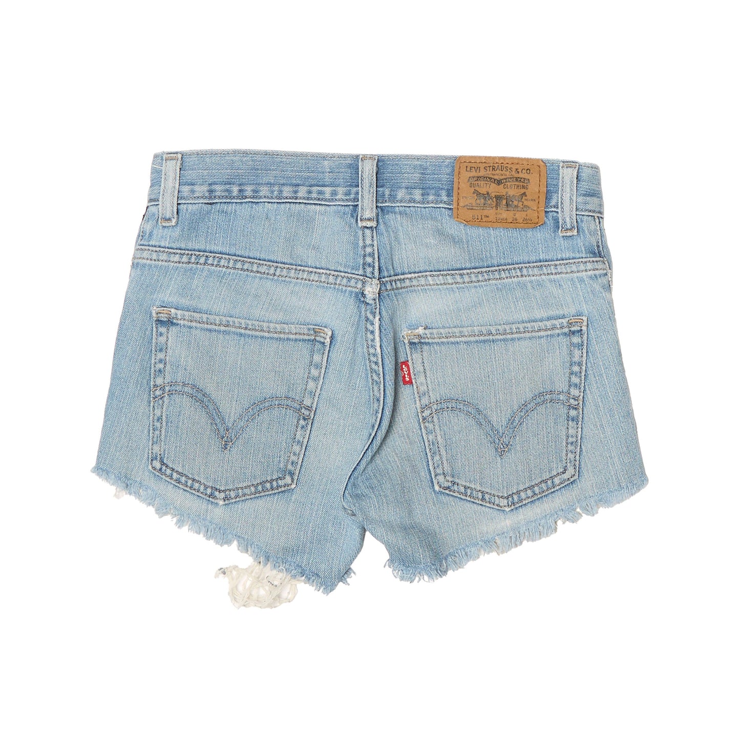 Levis Frayed Denim Shorts - UK 06