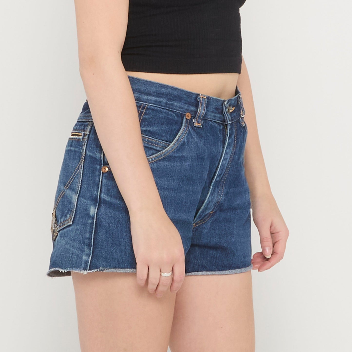 Dark Wash Denim Shorts - UK 8