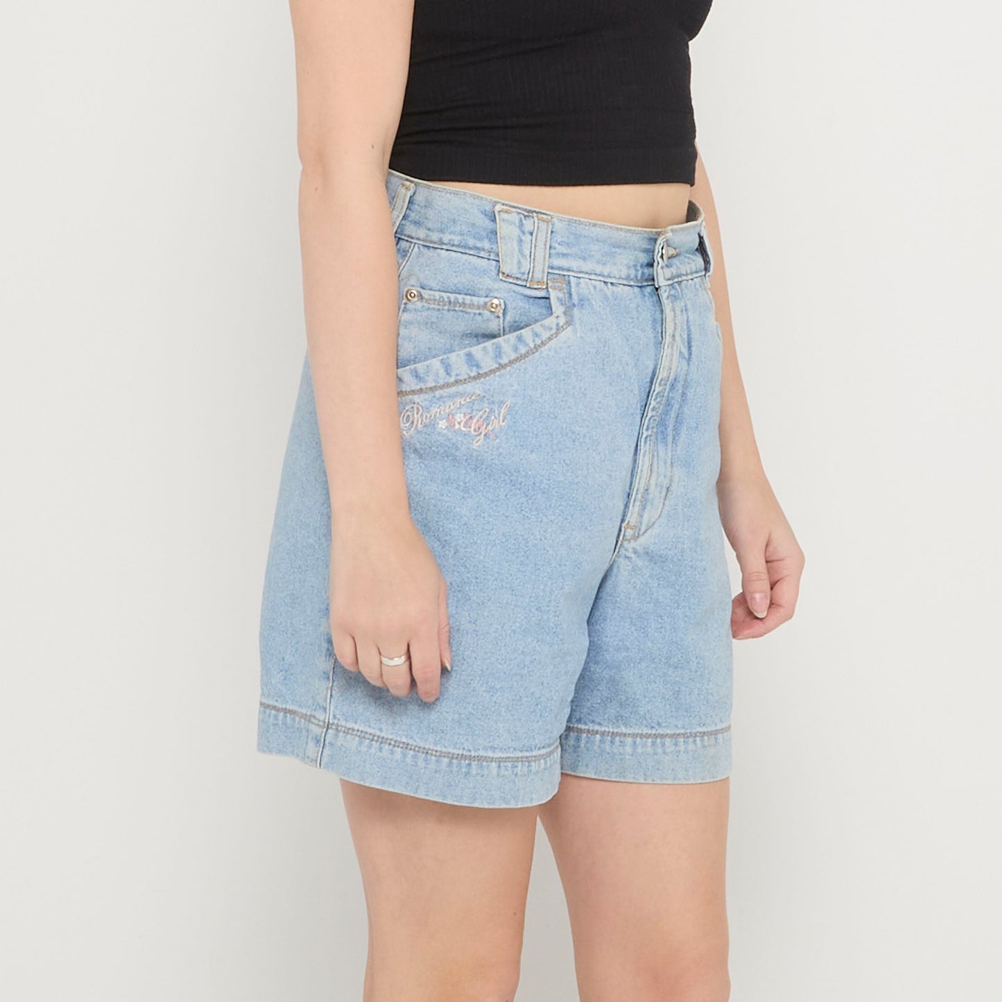 Bleached Wash Denim Shorts - UK 8