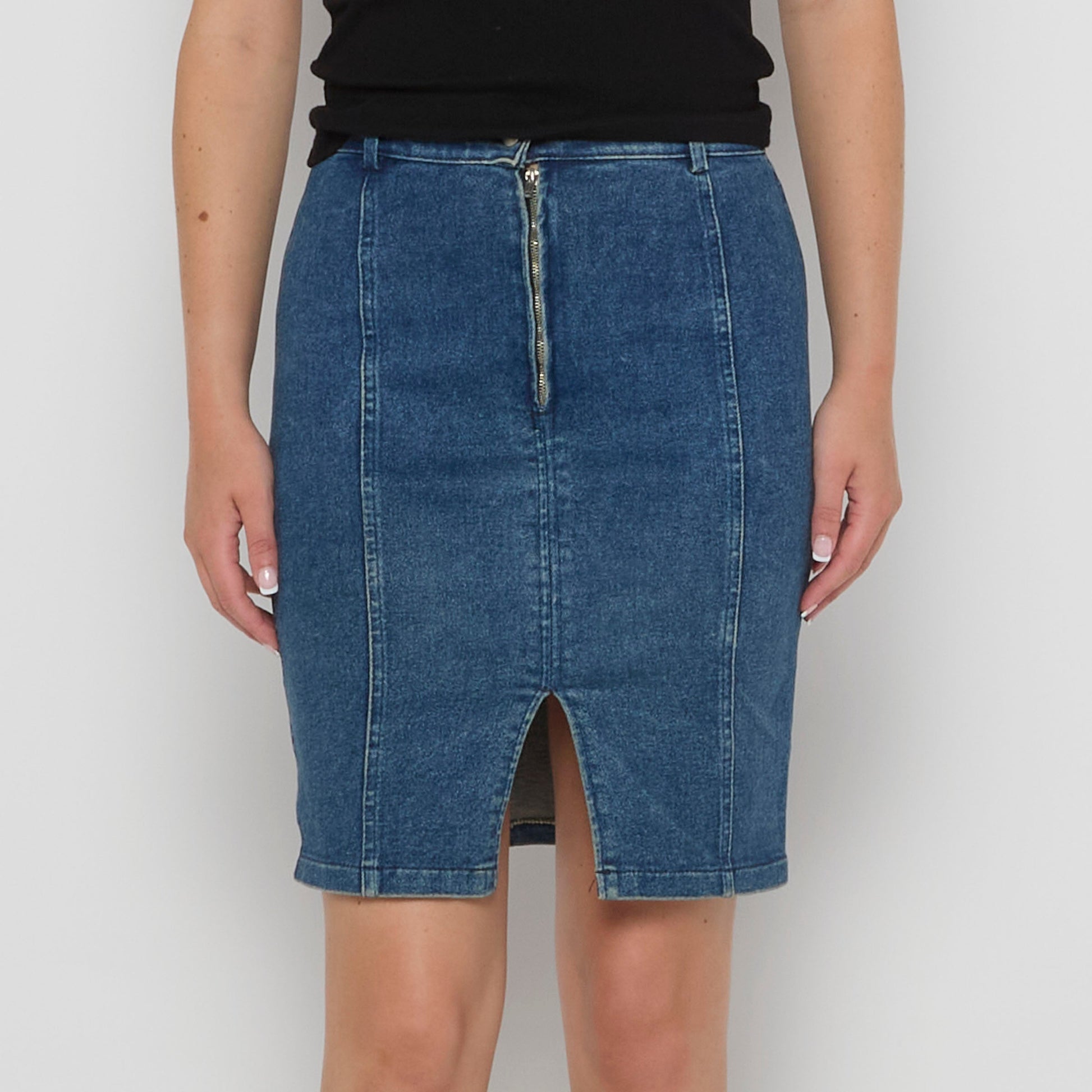 Midi Denim Pencil Skirt - UK 6