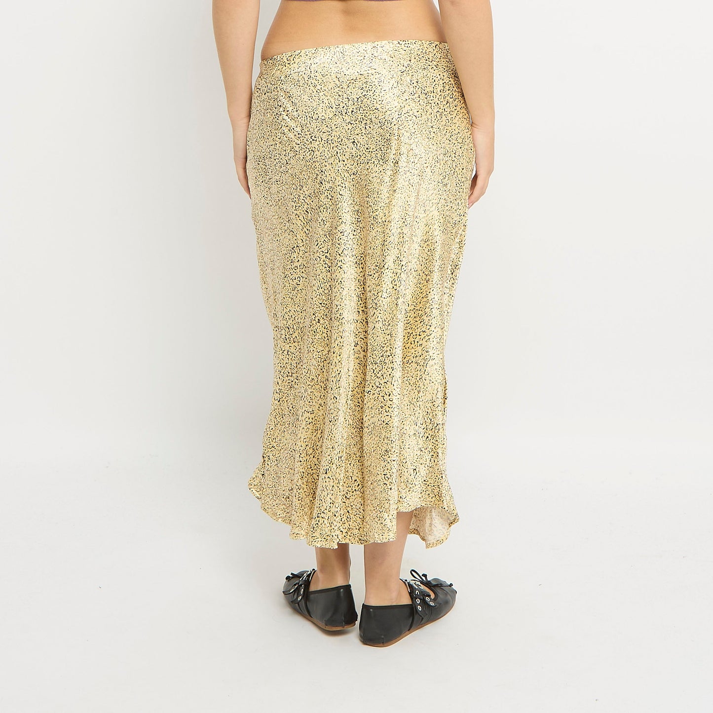 Leopard Print Satin Maxi Skirt - UK 10