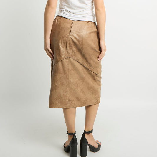 Leather Midi Skirt - UK 10