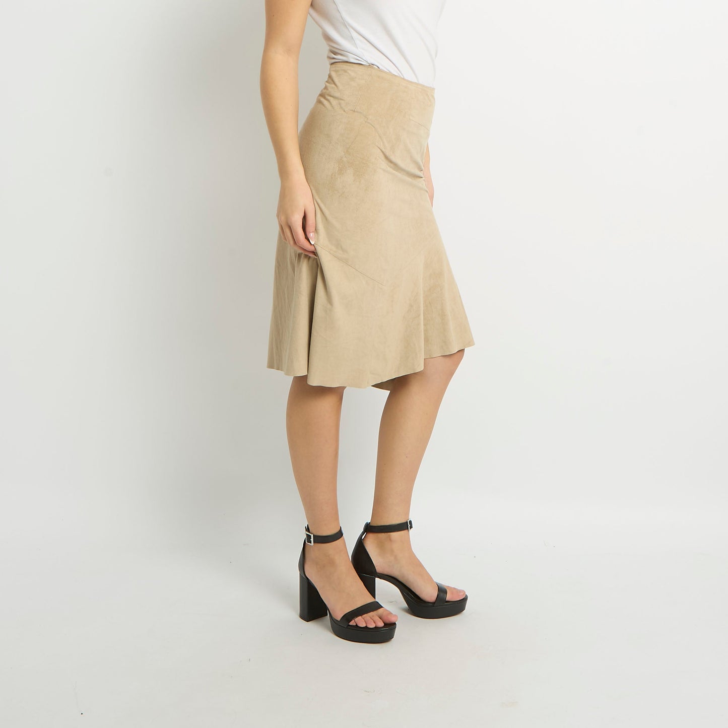 Suede Midi Skirt - UK 10