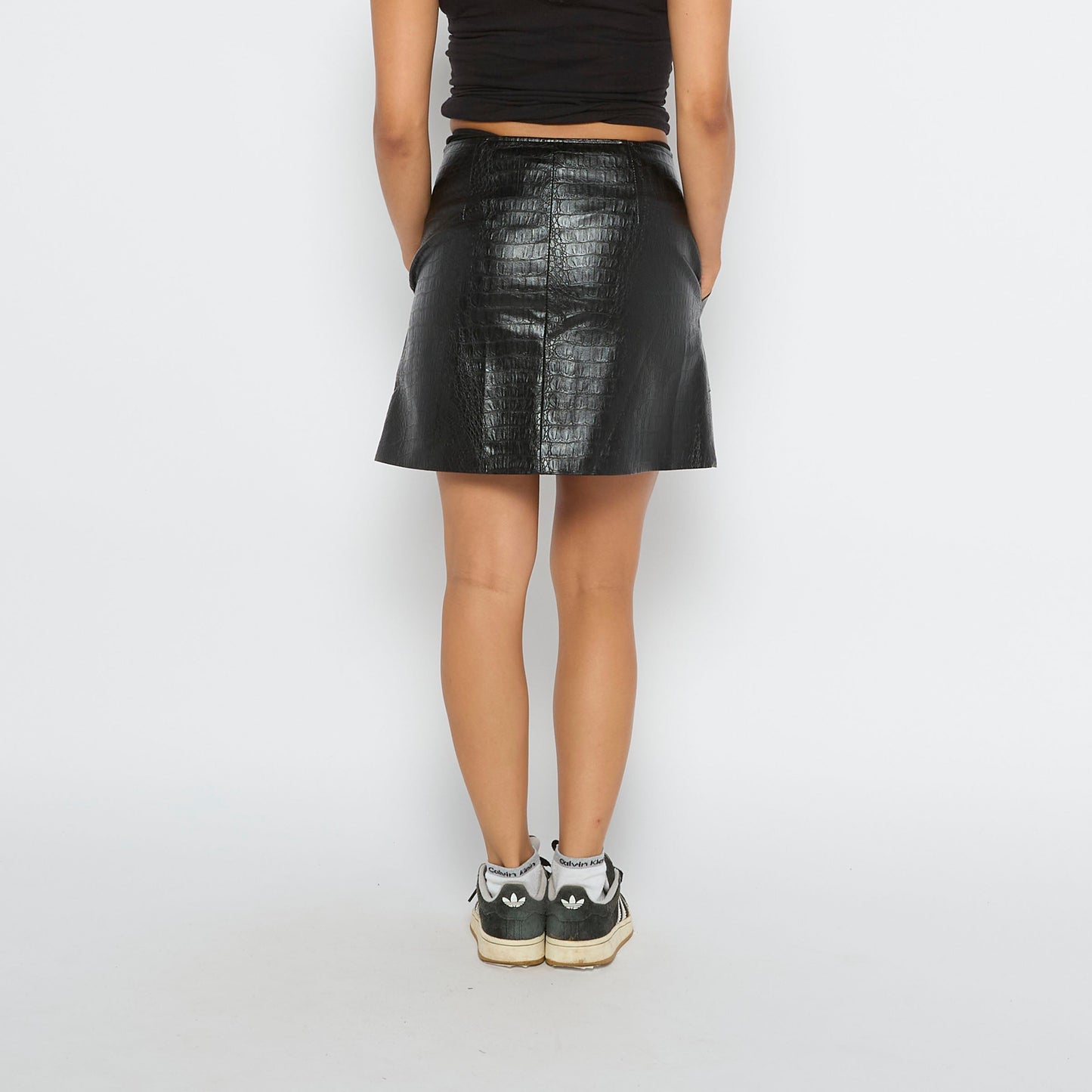 Crocodile PVC A Line Short Skirt - UK 10