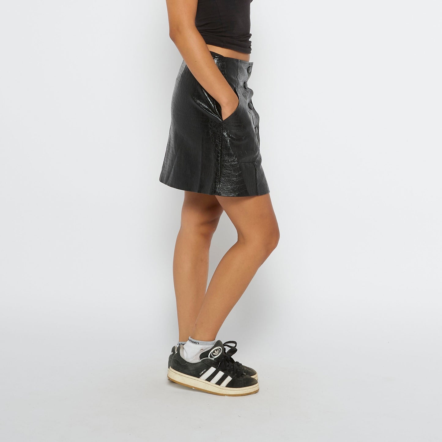 Crocodile PVC A Line Short Skirt - UK 10