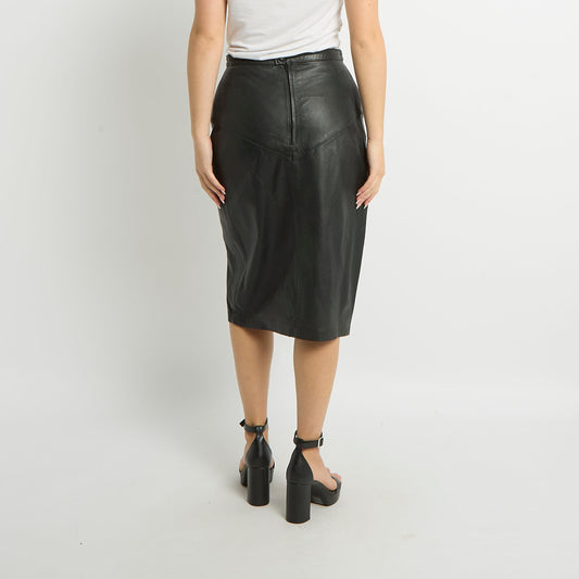 Leather Midi Skirt - UK 10