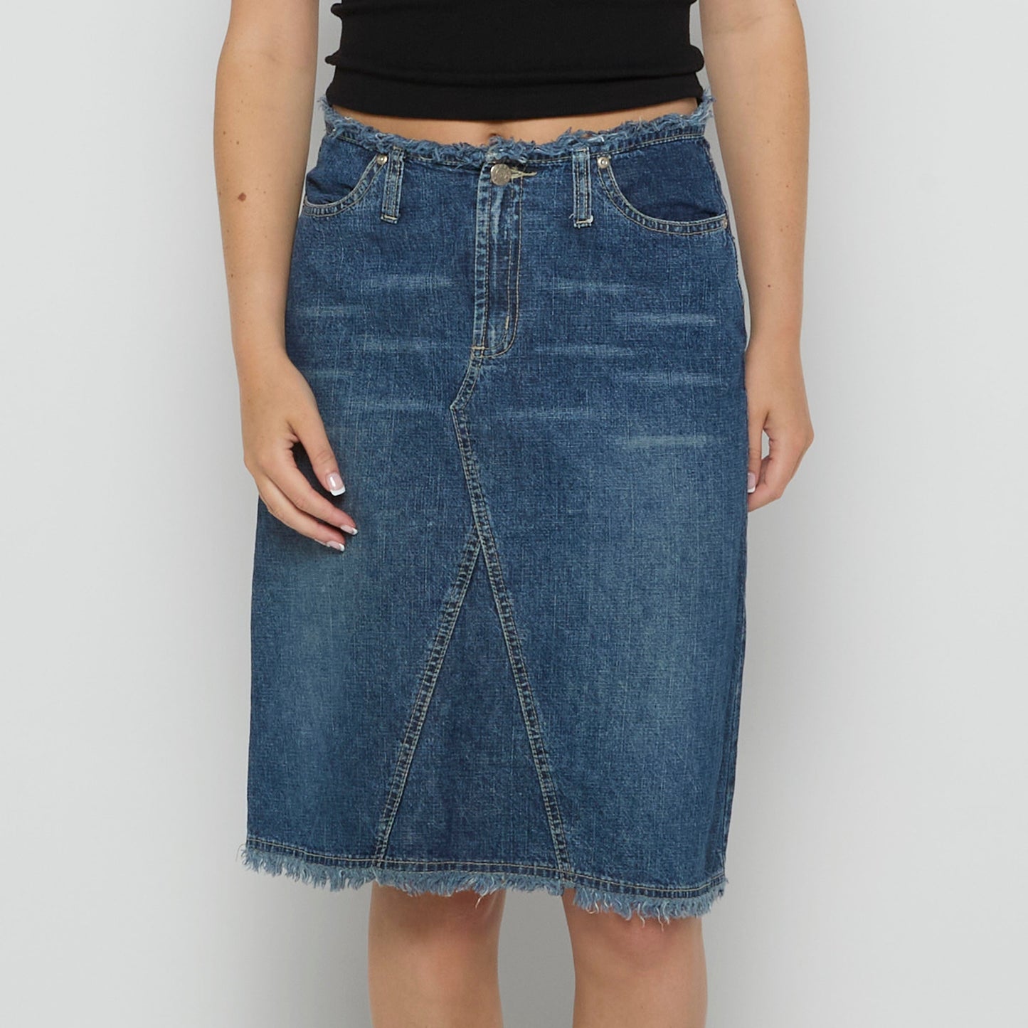 Fanty-Denim Midi Skirt - UK 10