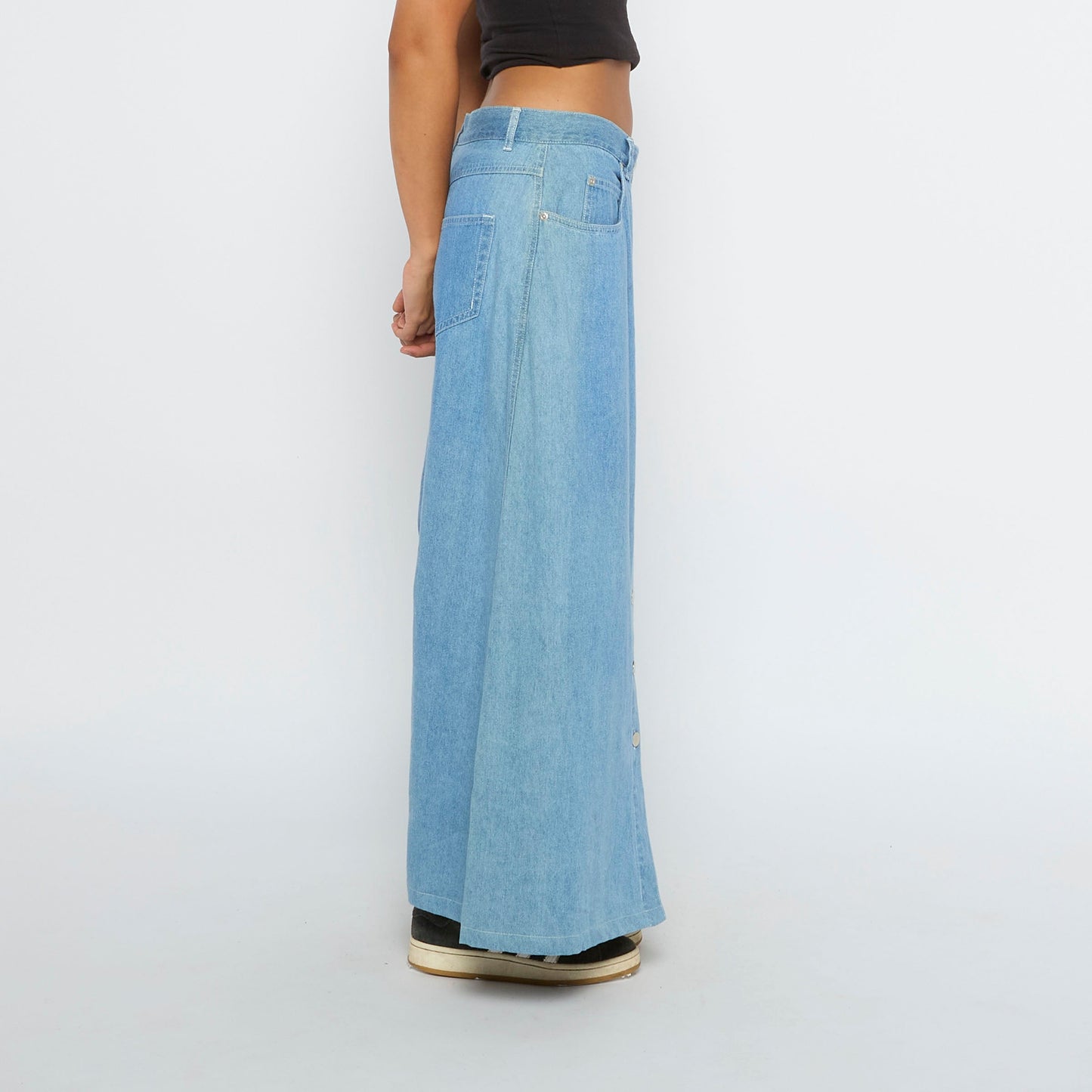 Denim Button Through Maxi Skirt - UK 10