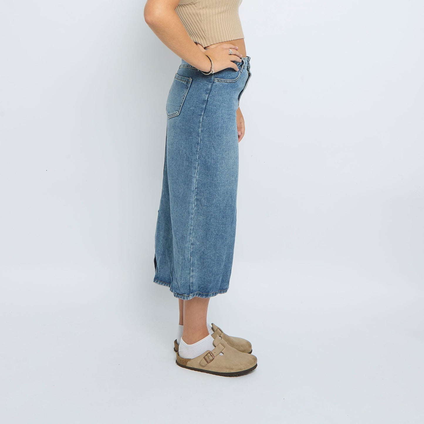 Denim Washed Midi Skirt - UK 10