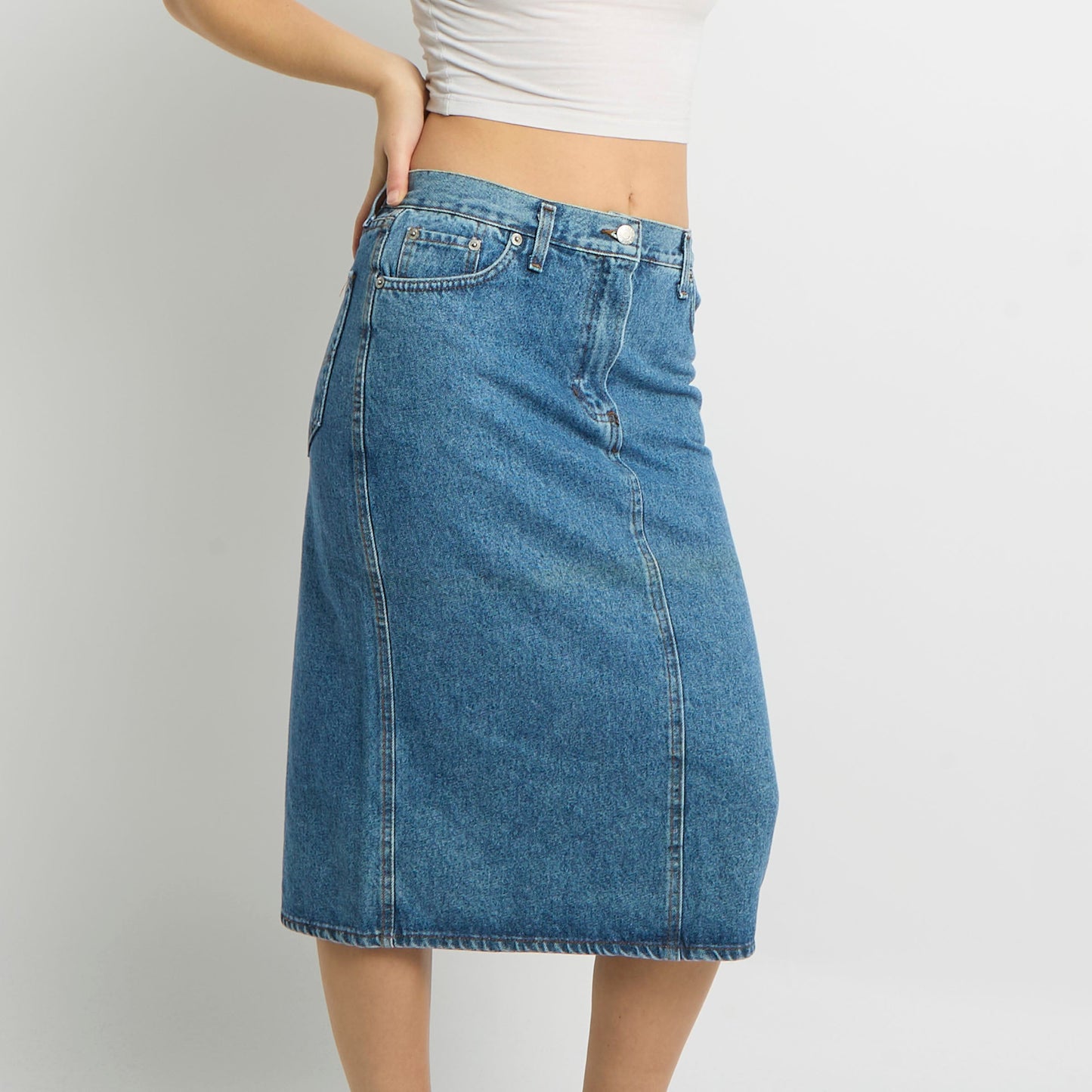 Denim Midi Skirt - UK 10