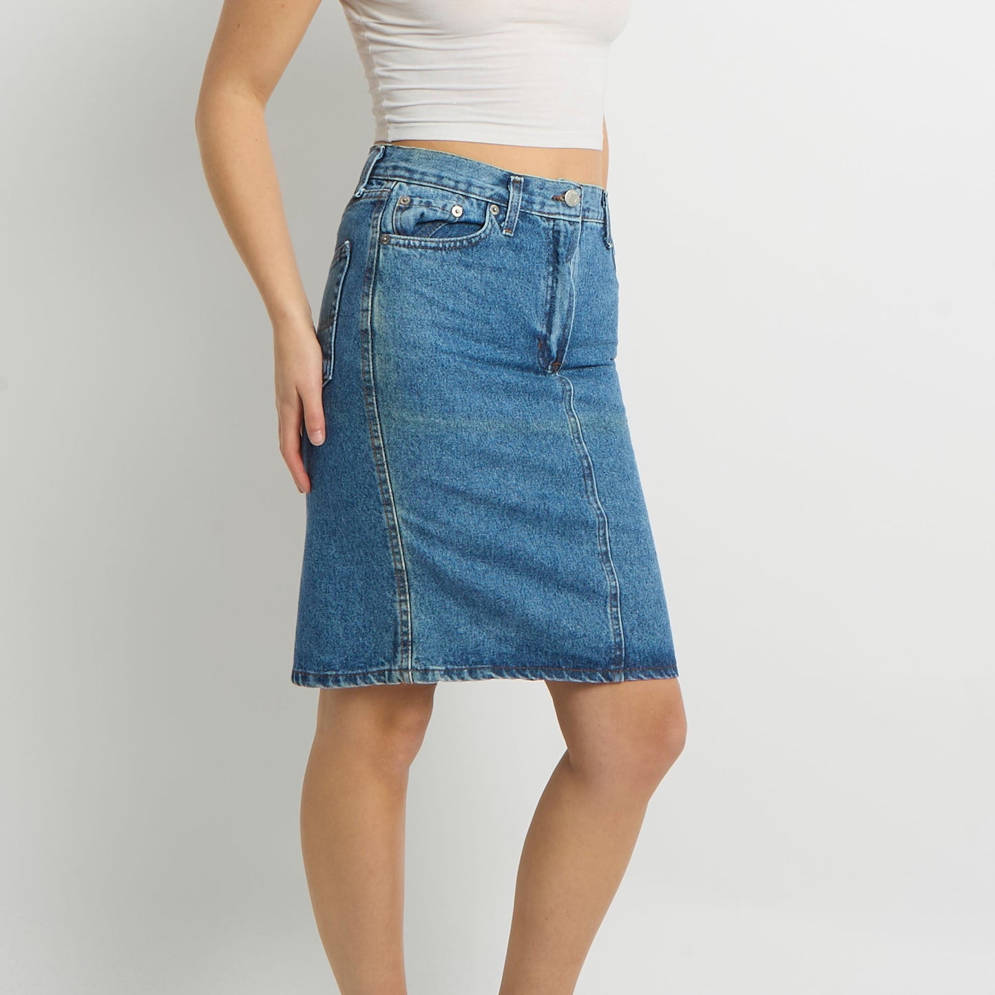 Denim Midi Skirt - UK 10