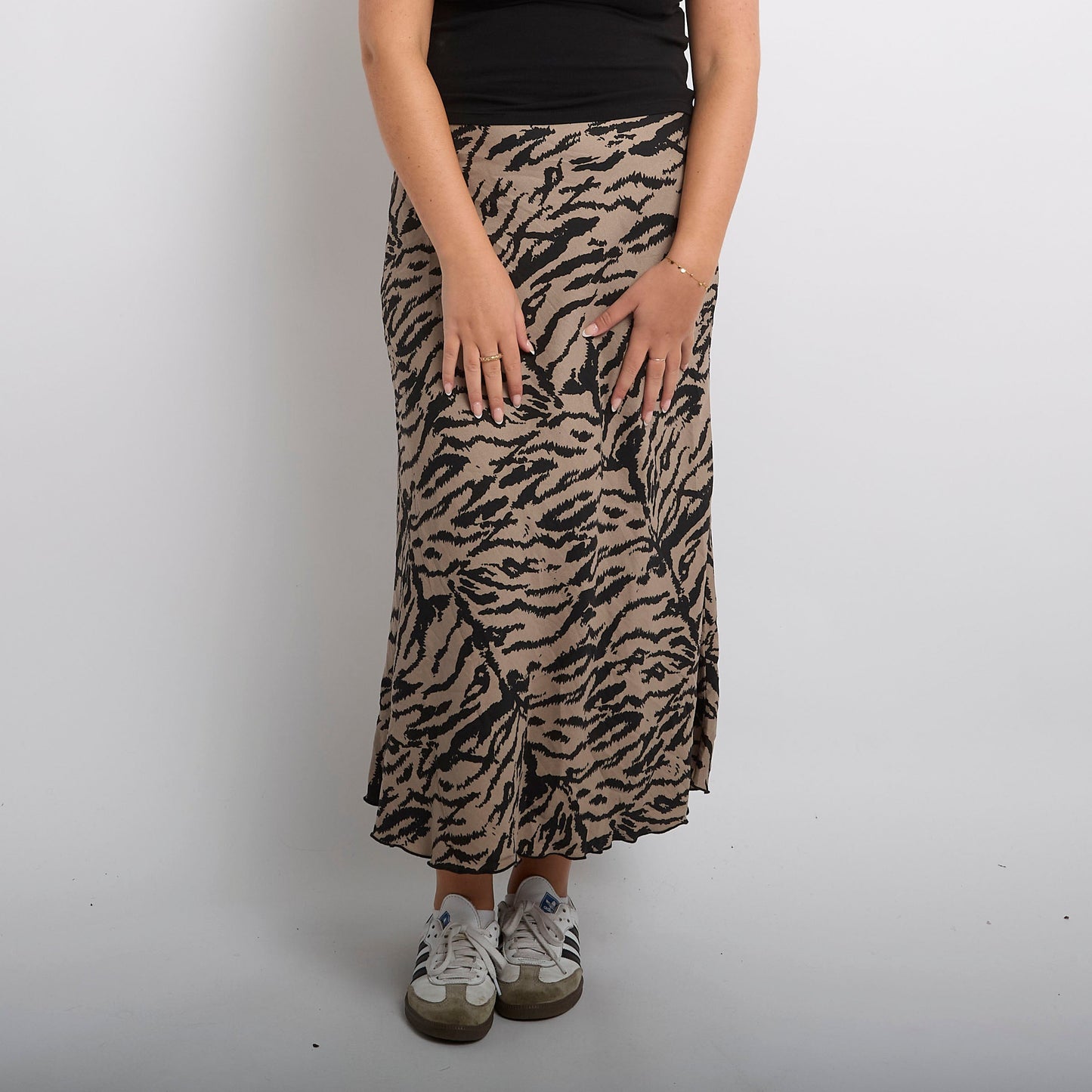 Zebra Print Satin Maxi Dress - UK 10