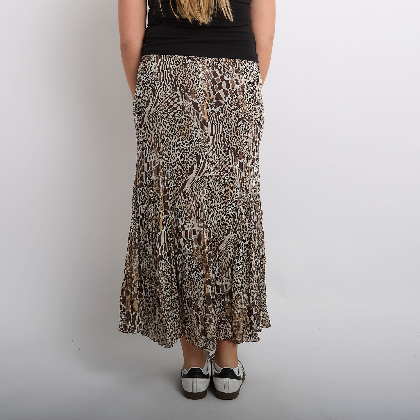 Satin Pleated Maxi Skirt - UK 10