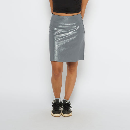 Leather Knee Length Skirt - UK 10