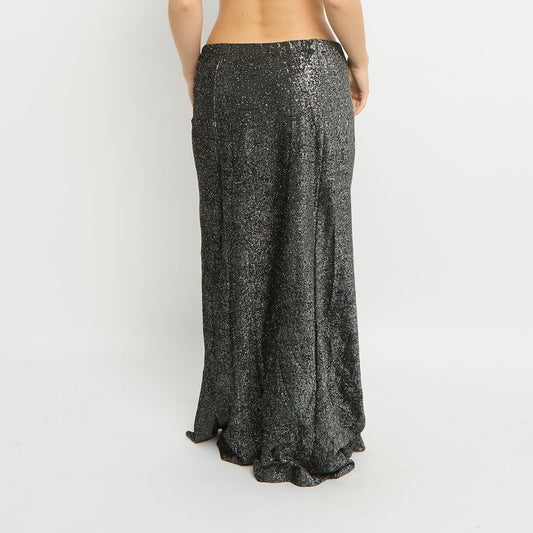 Sparkly Elasticated Waist Maxi Skirt-UK 12