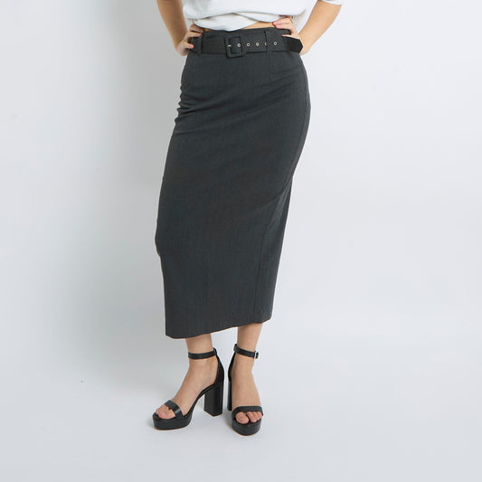 Belted Tailored Maxi Skirt - UK 10