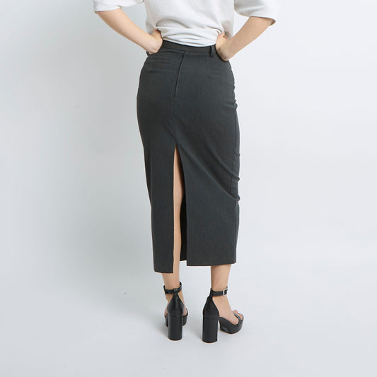 Belted Tailored Maxi Skirt - UK 10