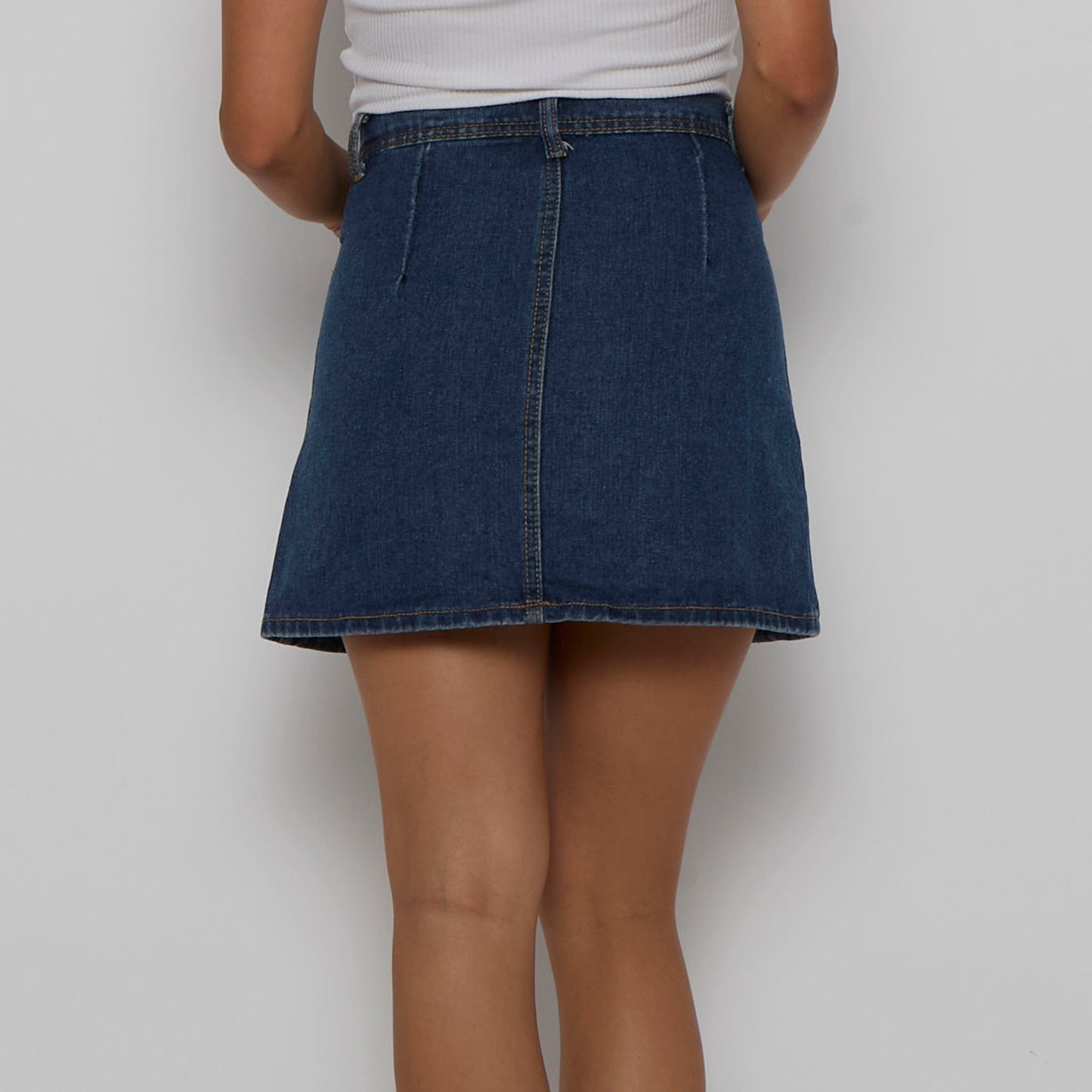 Denim Patch Pocket A Line Short Skirt - UK 10