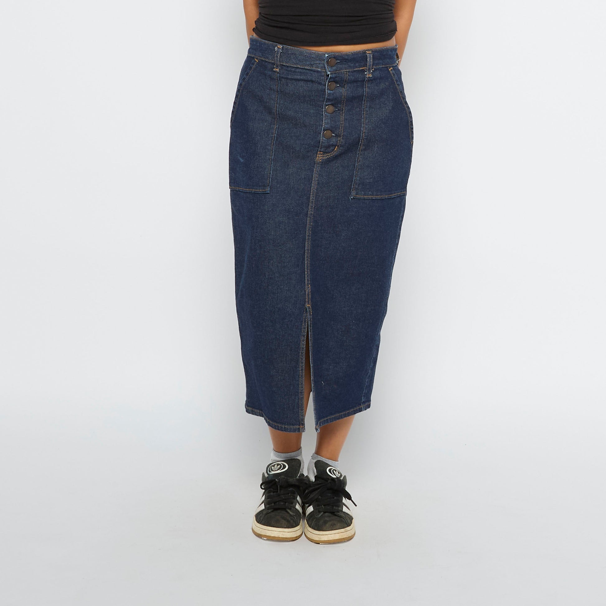 Gu Jeans Midi Denim Skirt - UK 10