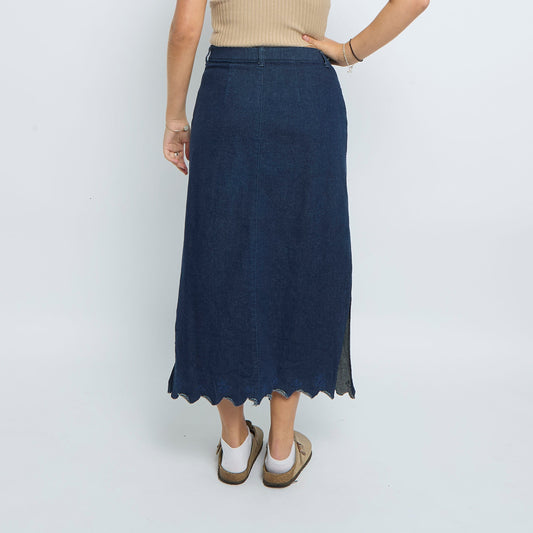 Denim Butterfly  Maxi Skirt - UK 10