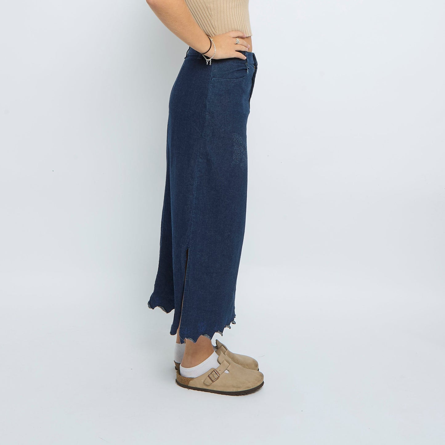 Denim Butterfly  Maxi Skirt - UK 10