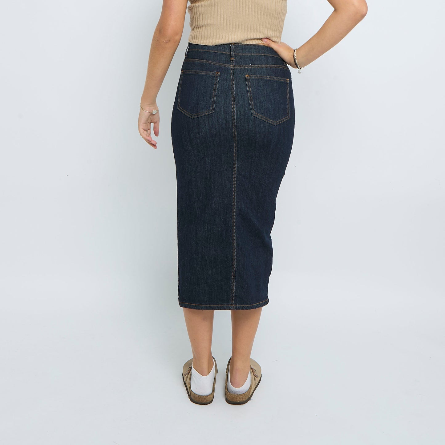 Denim Pocketed Maxi Skirt - UK 10