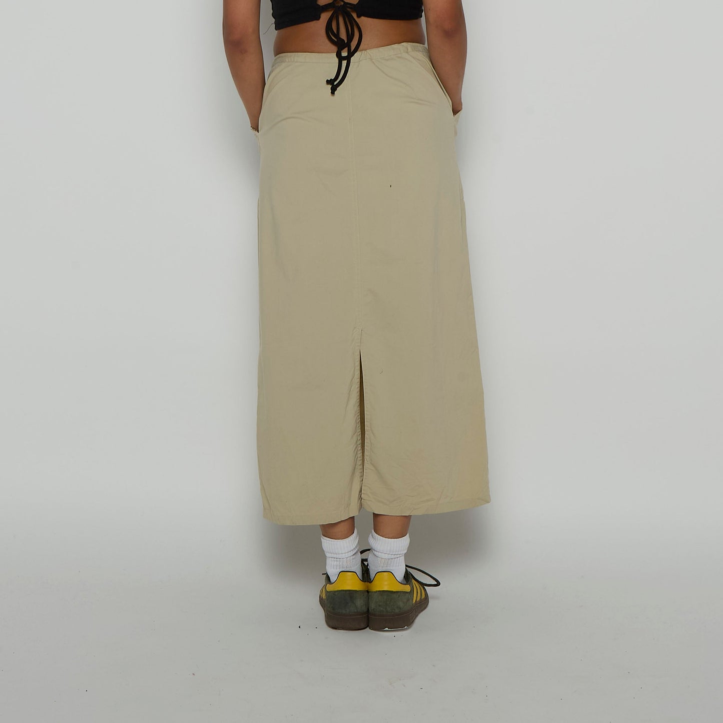 Cargo Pocket Drawstring Waist Maxi Skirt - UK 12