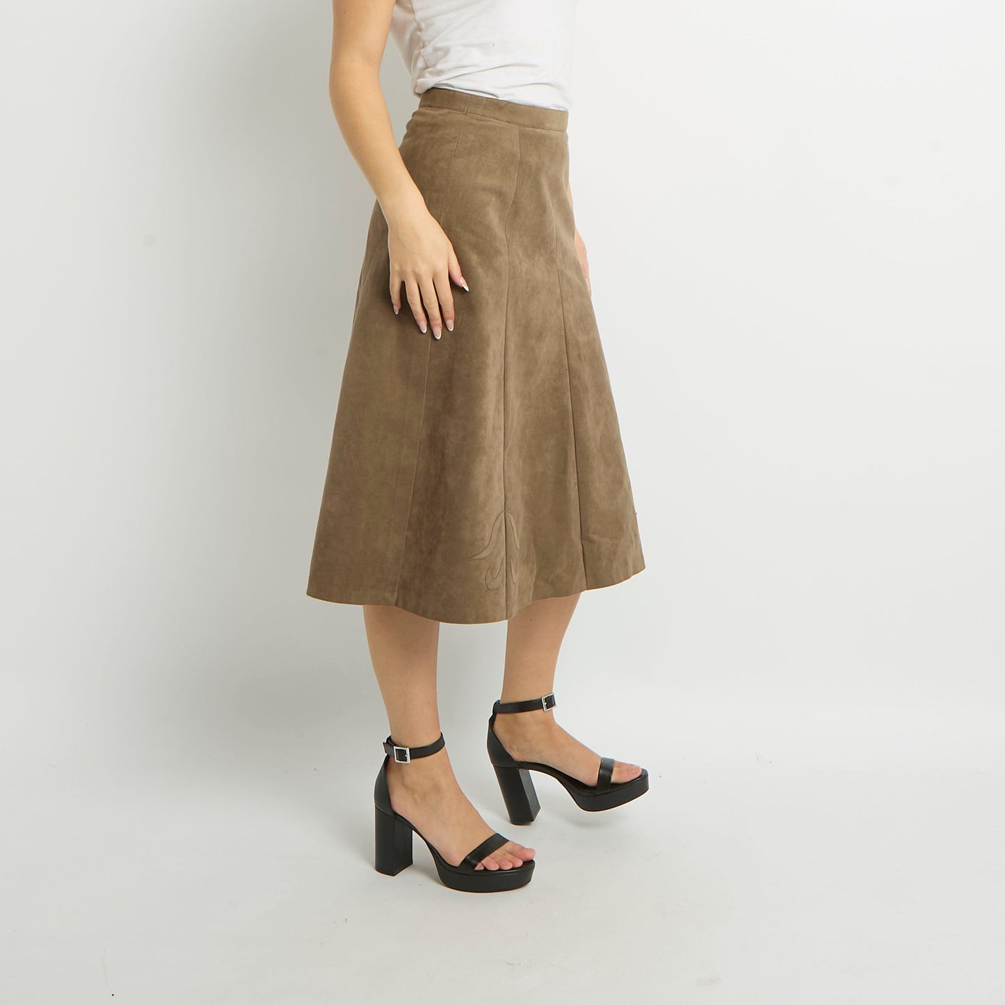 Suede Midi Skirt - UK 12