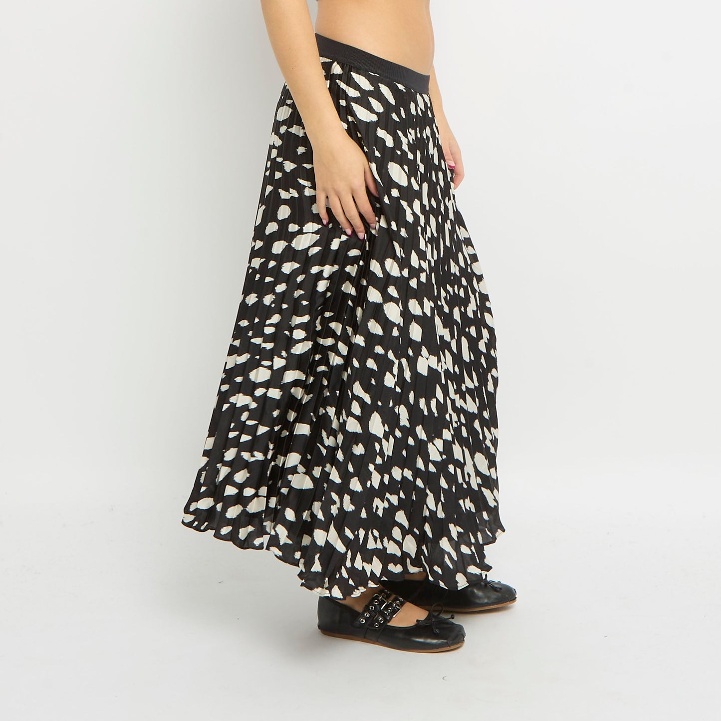 Leopard Print Pleated Midi Skirt - UK 12