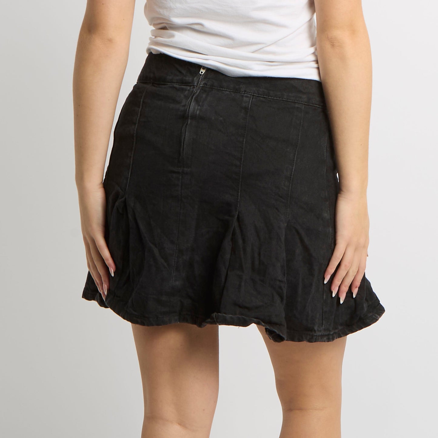 Pleated Denim Skirt - UK 12