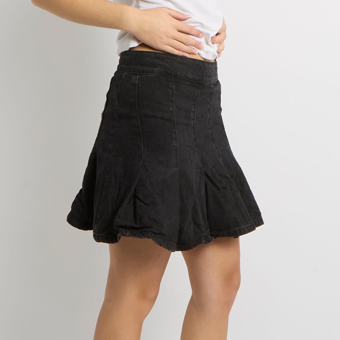 Pleated Denim Skirt - UK 12