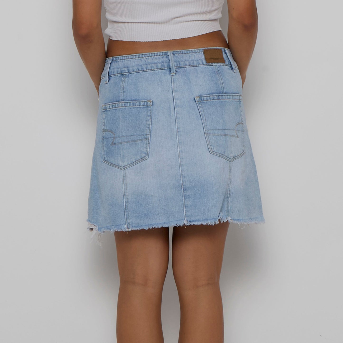 Bleached Wash Denim Skirt - UK 10